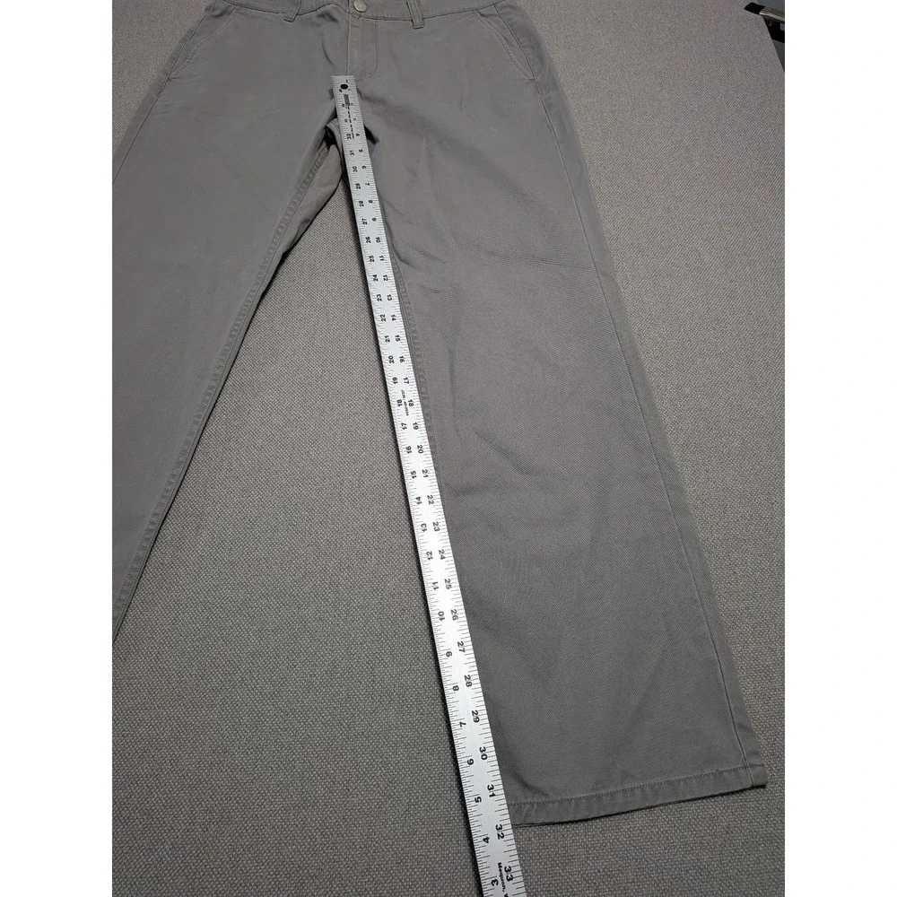 BONOBOS Men's Washed Chinos Pants 33x30 Grey Straight Fit Cotton Office Preppy